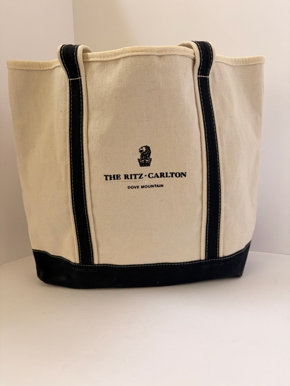 The Ritz-Carlton Dove Mountain Canvas Duffel Tote in Cream and Black